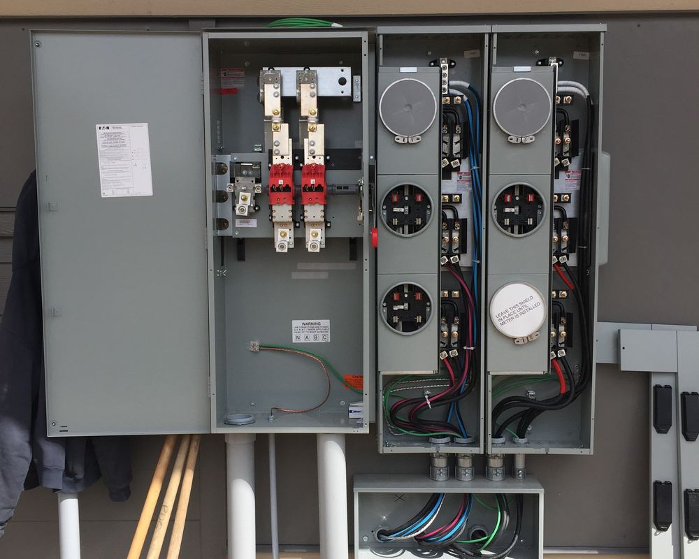 Exterior meter and service base installation